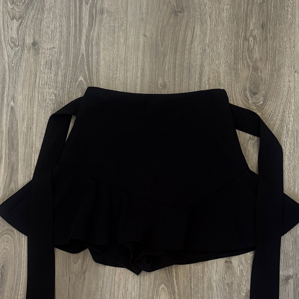 Zara Black Tie Around Women's Skort